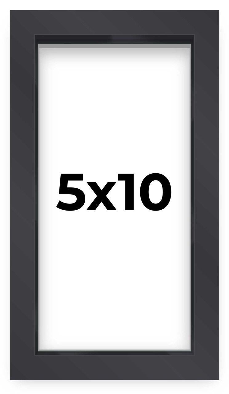 Panoramic Shadow Box 3/4" Depth Black Picture Frame - UV Acrylic, Backing, Hanging Hardware